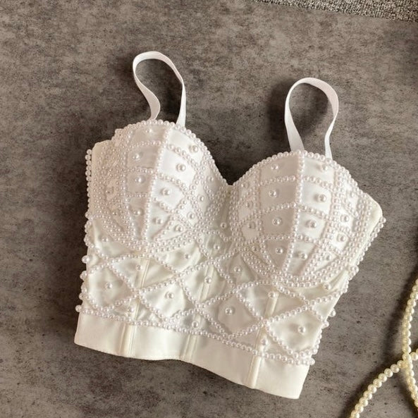 Pearl Embellished Corset Top